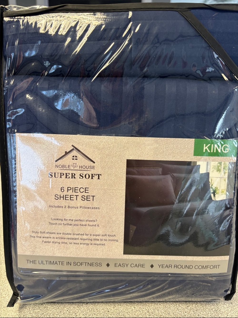 Super Soft King Sheet Set - Navy